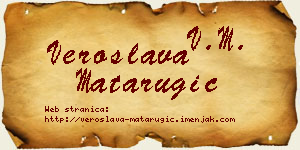 Veroslava Matarugić vizit kartica